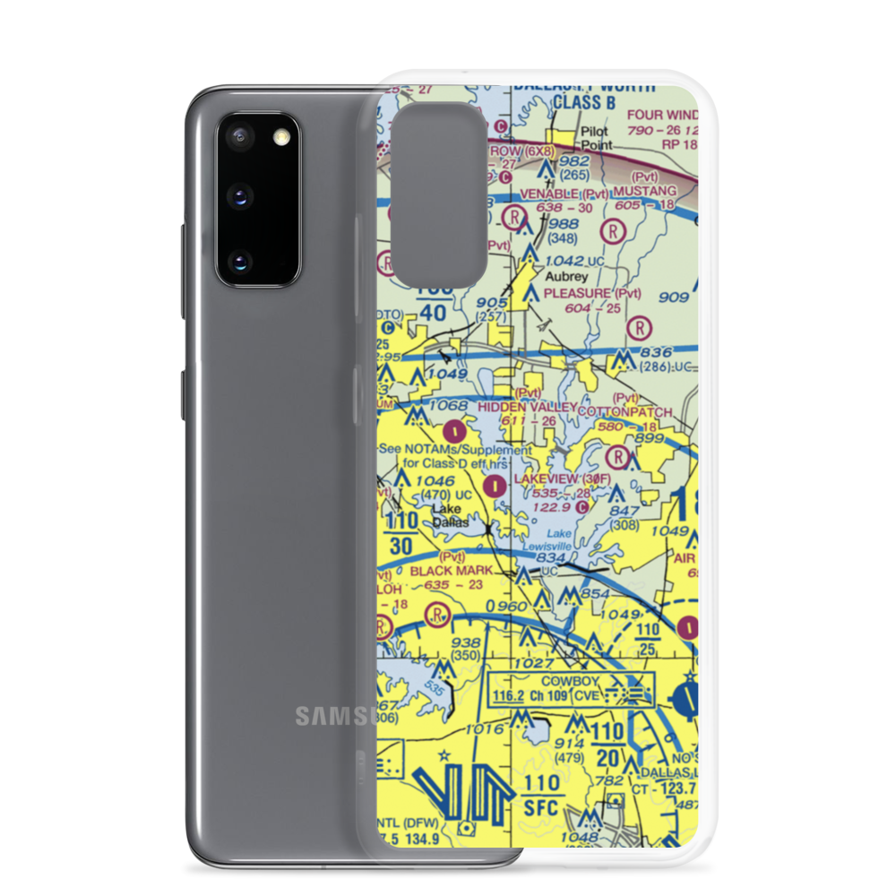 Spanish Oaks Airport (76TX) VFR Sectional Samsung Case Samsung Galaxy S20 model shown