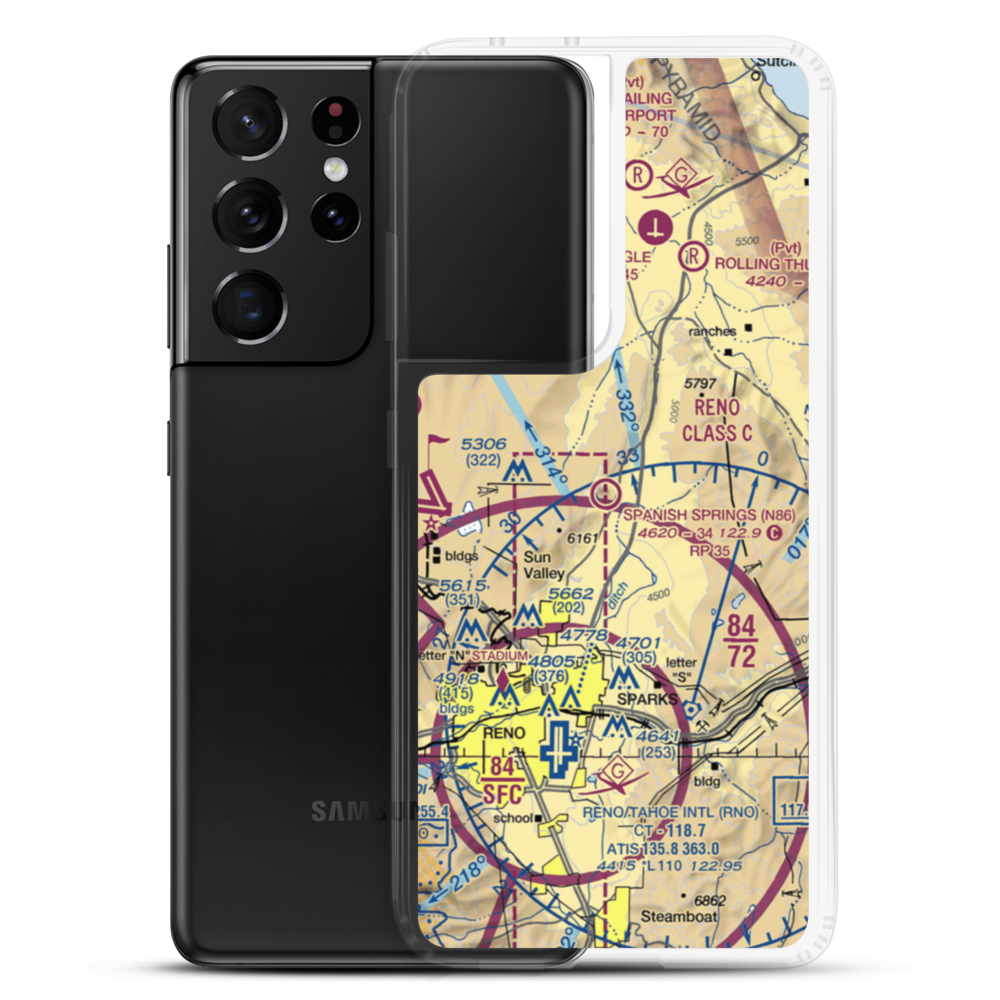 Spanish Springs Airport (N86) VFR Sectional Samsung Case Samsung Galaxy S21 Ultra model shown