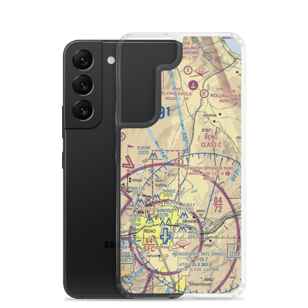 Spanish Springs Airport (N86) VFR Sectional Samsung Case Samsung Galaxy S22 model shown