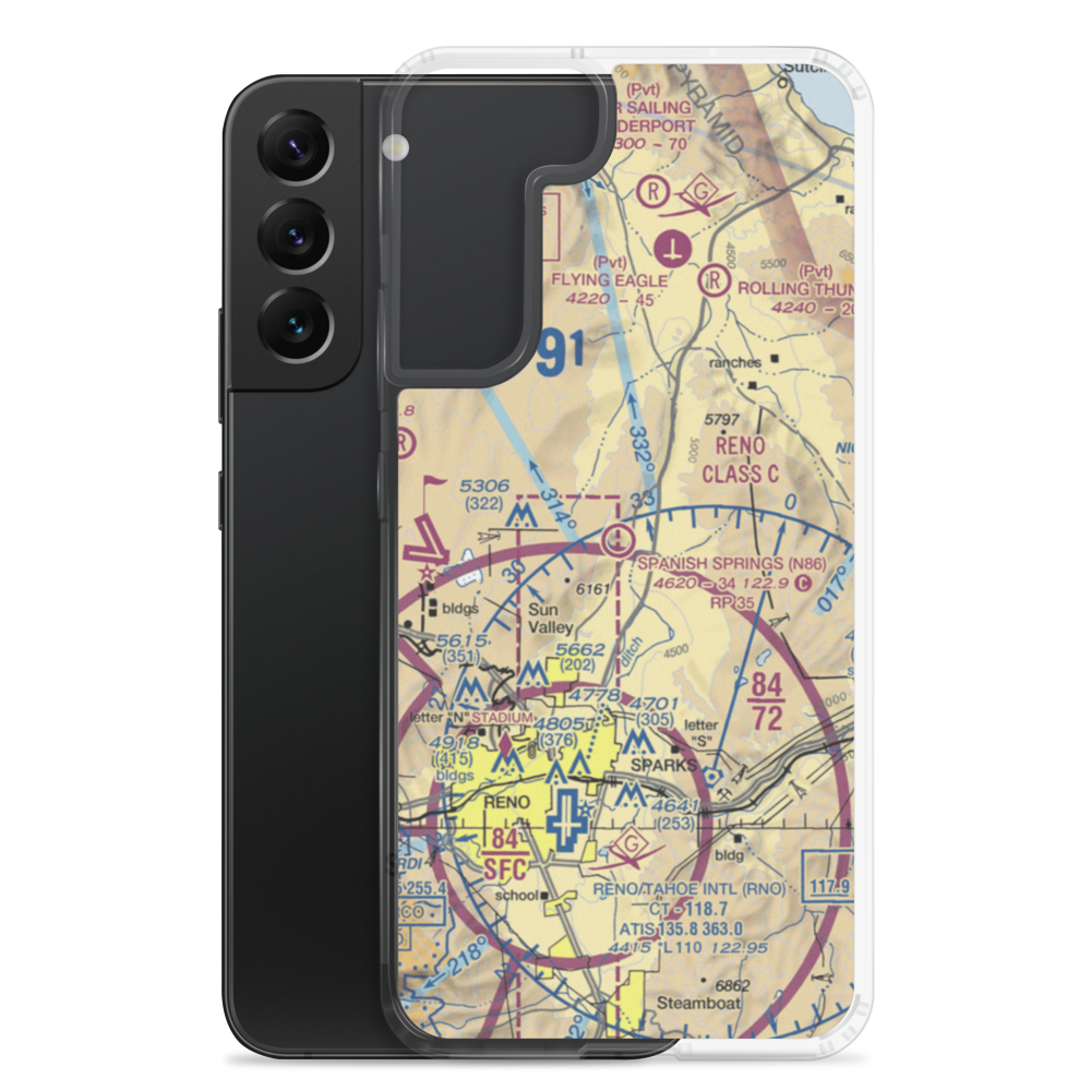 Spanish Springs Airport (N86) VFR Sectional Samsung Case Samsung Galaxy S22 Plus model shown