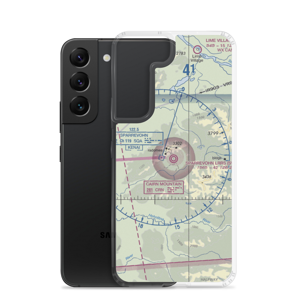 Sparrevohn LRRS Airport (SVW) VFR Sectional Samsung Case Samsung Galaxy S22 model shown