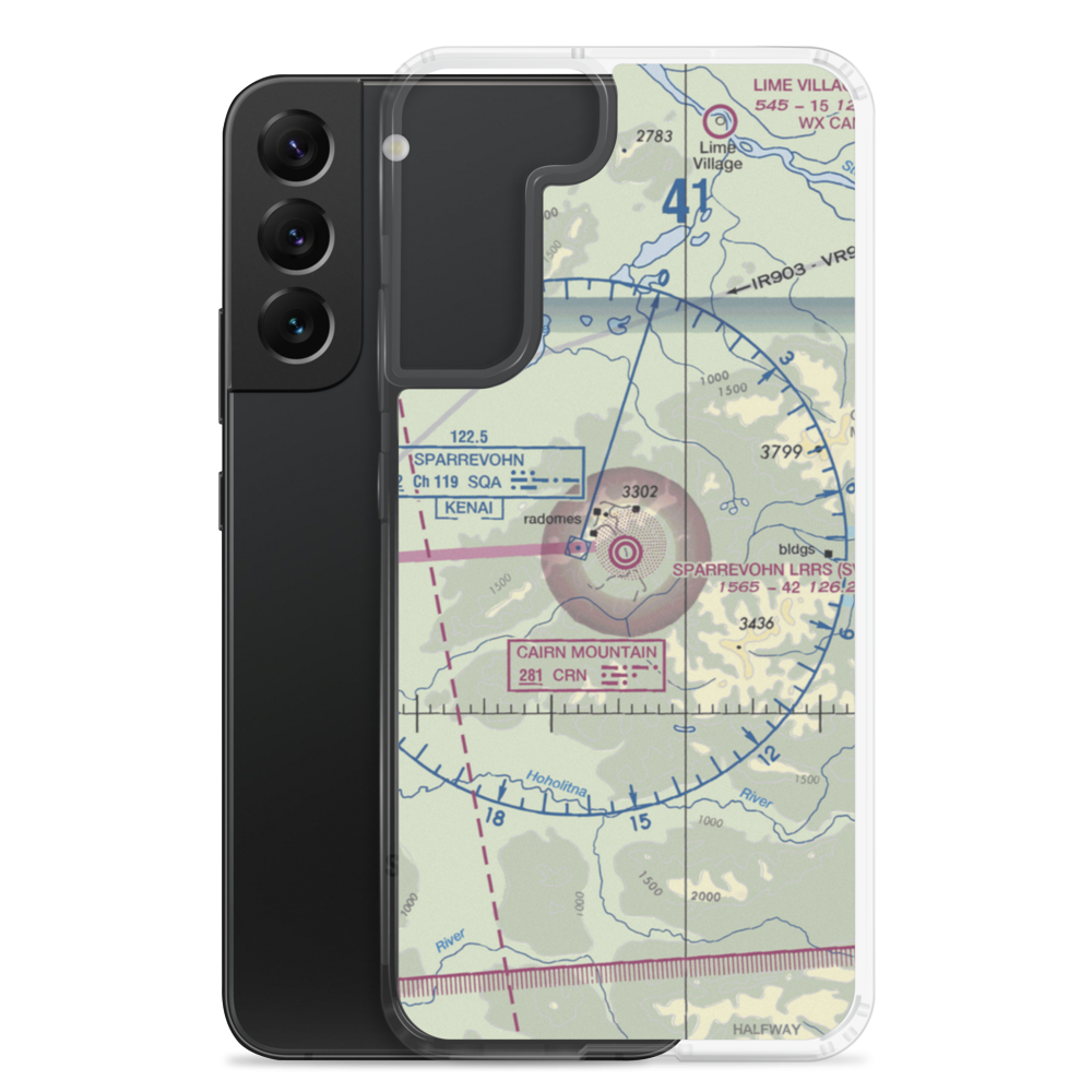 Sparrevohn LRRS Airport (SVW) VFR Sectional Samsung Case Samsung Galaxy S22 Plus model shown