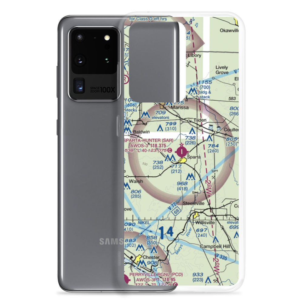 Sparta Community Hunter Field (SAR) VFR Sectional Samsung Case Samsung Galaxy S20 Ultra model shown