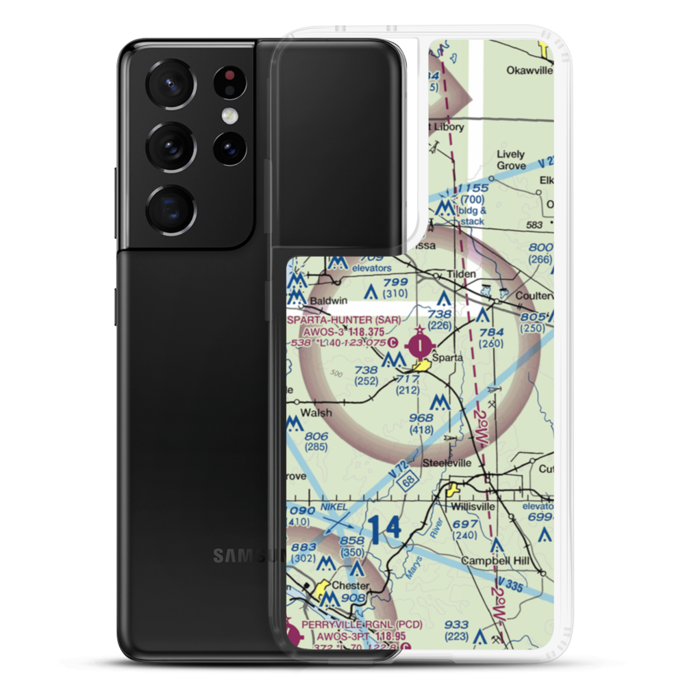 Sparta Community Hunter Field (SAR) VFR Sectional Samsung Case Samsung Galaxy S21 Ultra model shown
