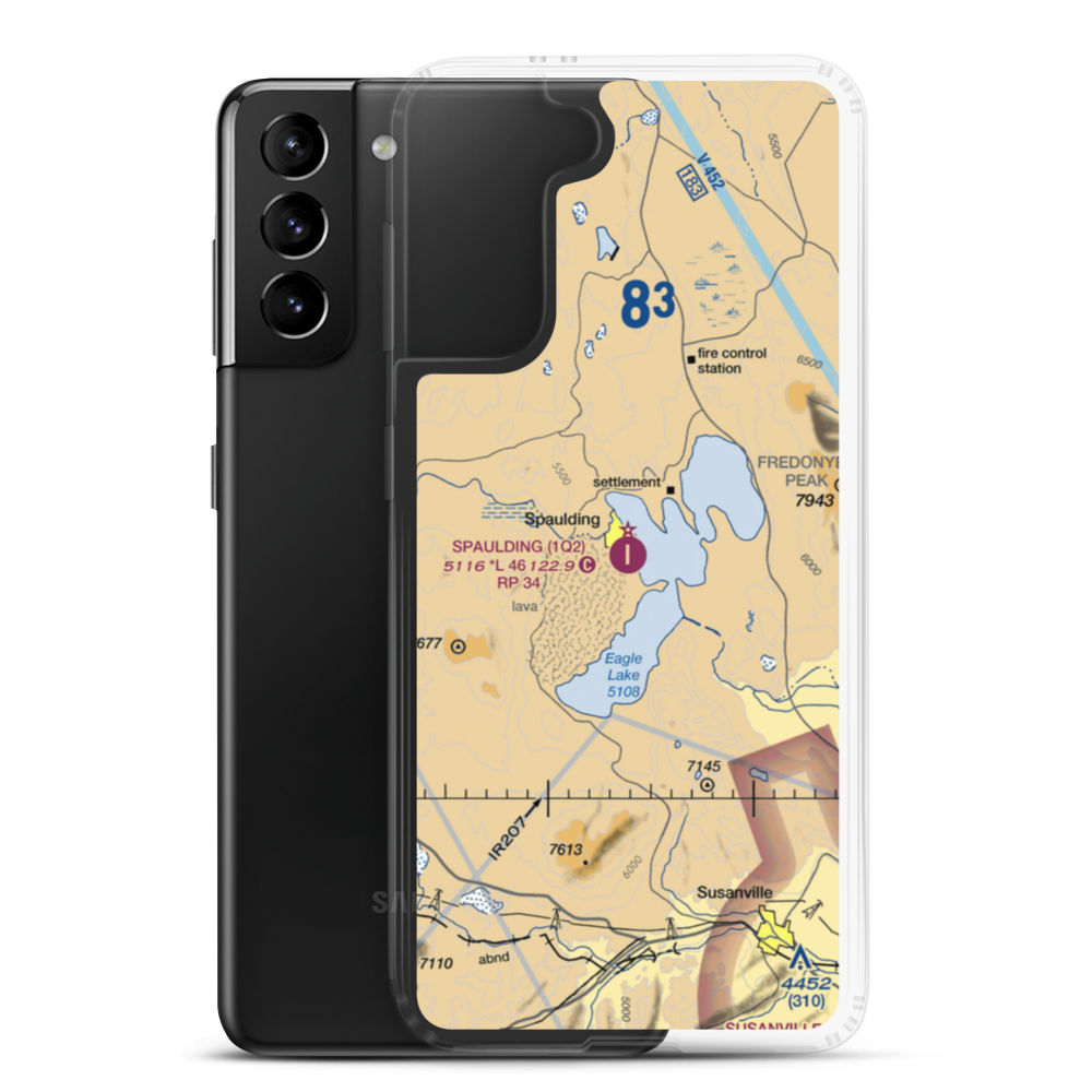 Spaulding Airport (1Q2) VFR Sectional Samsung Case Samsung Galaxy S21 Plus model shown