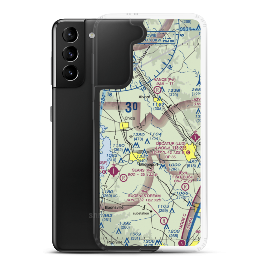 Spectre Airport (XA07) VFR Sectional Samsung Case Samsung Galaxy S21 Plus model shown