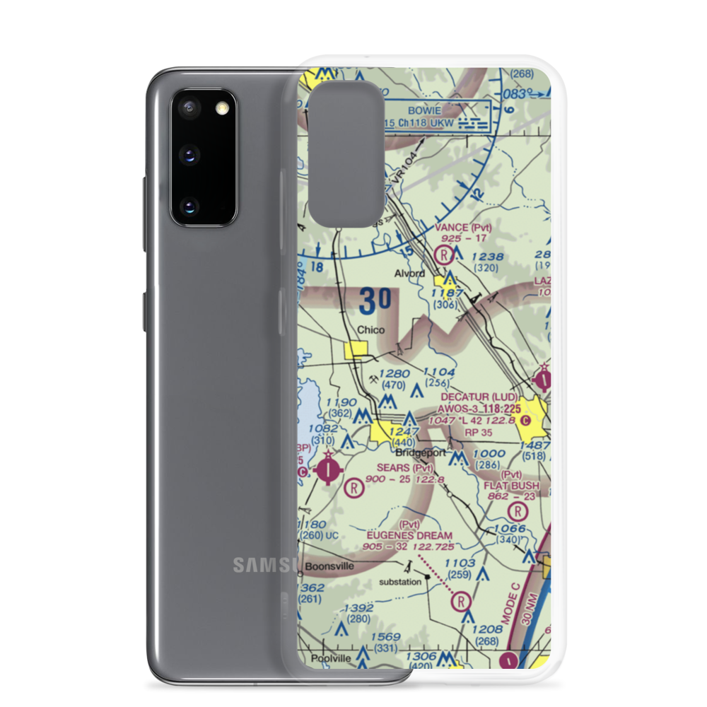Spectre Airport (XA07) VFR Sectional Samsung Case Samsung Galaxy S20 model shown