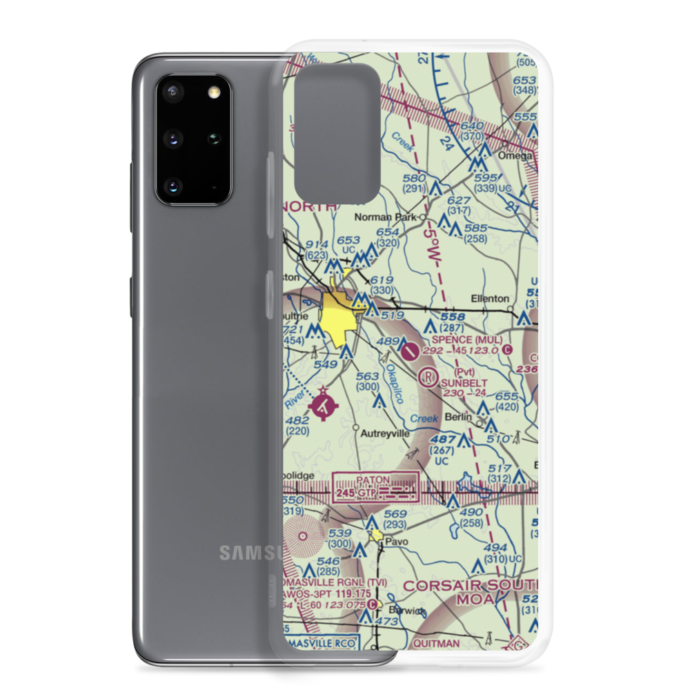 Spence Airport (MUL) VFR Sectional Samsung Case Samsung Galaxy S20 Plus model shown