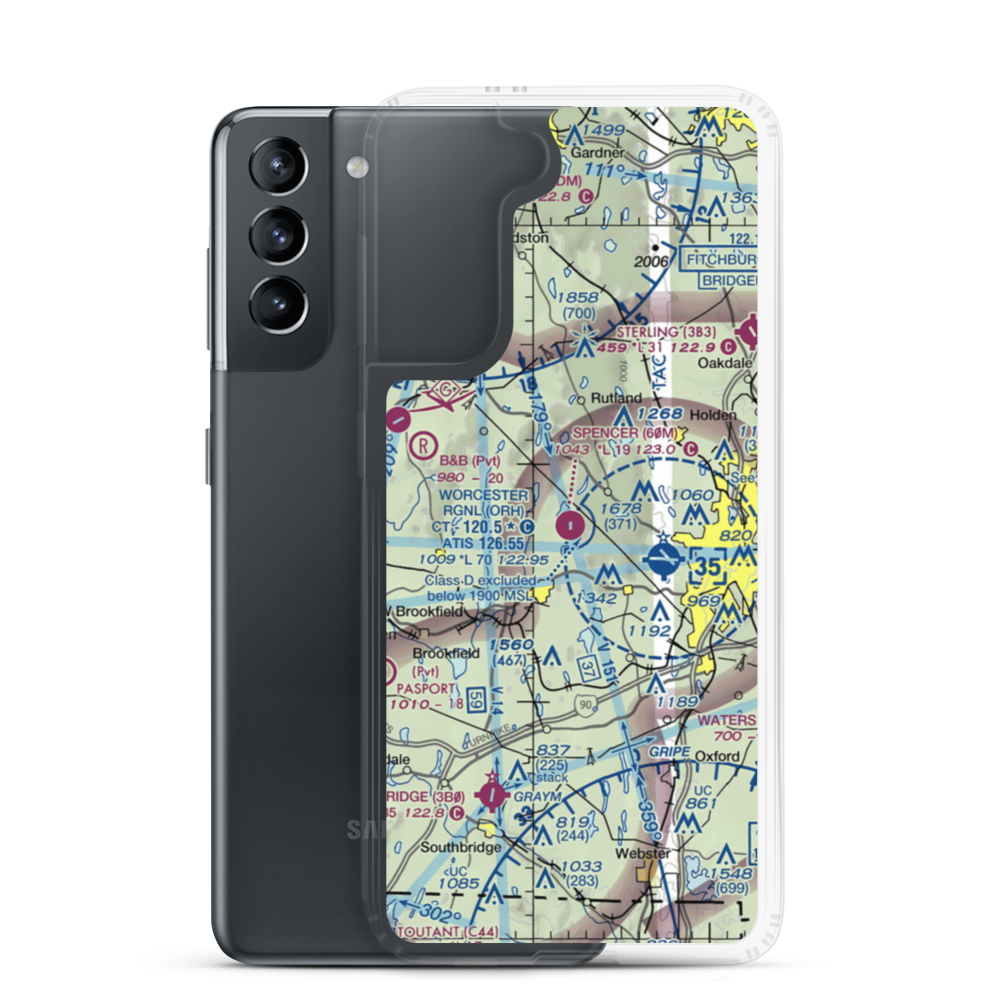 Spencer Airport (60M) VFR Sectional Samsung Case Samsung Galaxy S21 model shown