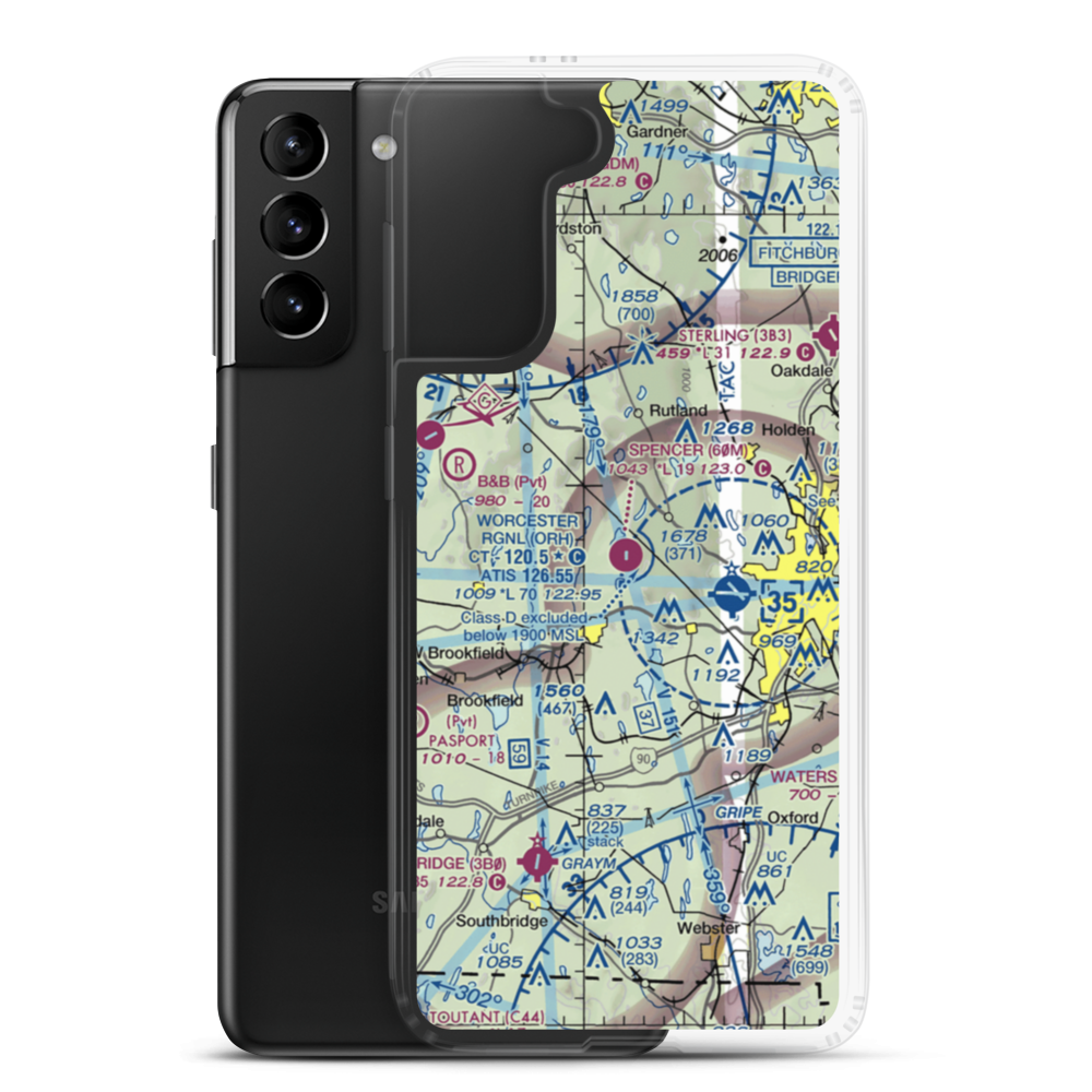 Spencer Airport (60M) VFR Sectional Samsung Case Samsung Galaxy S21 Plus model shown