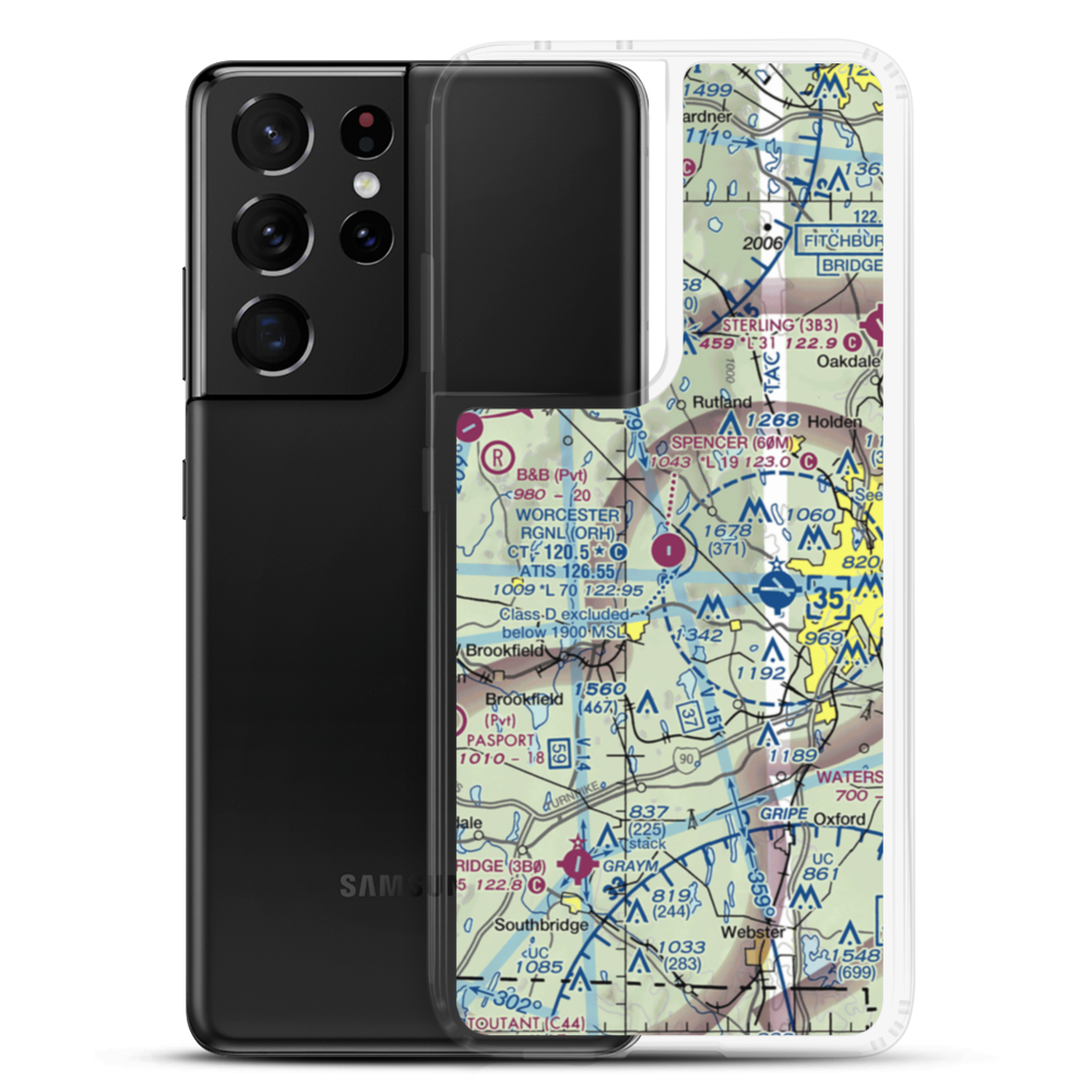 Spencer Airport (60M) VFR Sectional Samsung Case Samsung Galaxy S21 Ultra model shown