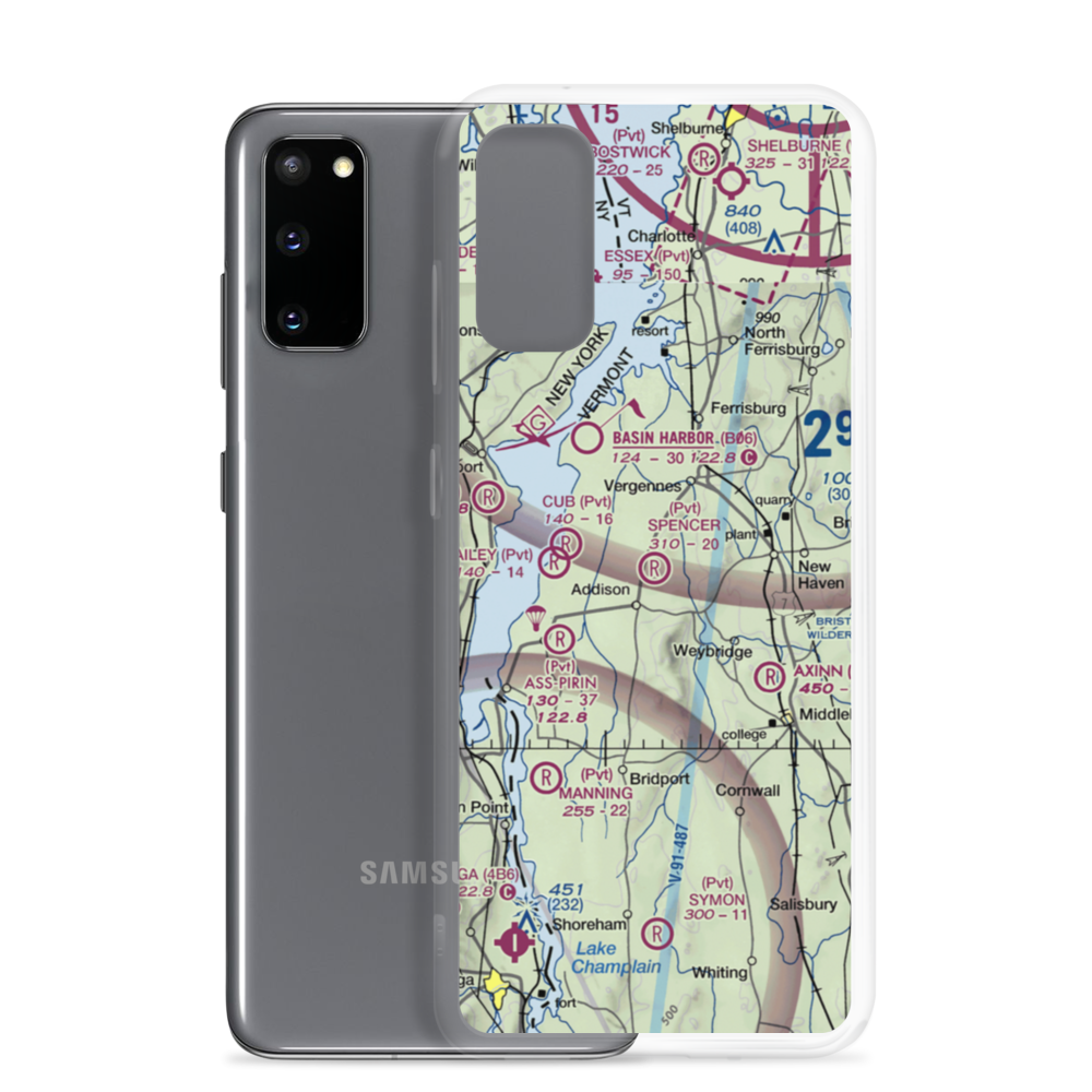 Spencer Airport (VT09) VFR Sectional Samsung Case Samsung Galaxy S20 model shown