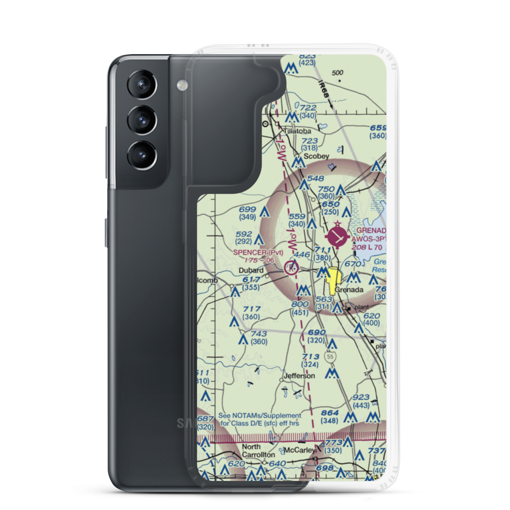 Spencer Field (2MS8) VFR Sectional Samsung Case Samsung Galaxy S21 model shown