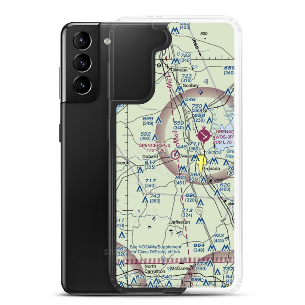 Spencer Field (2MS8) VFR Sectional Samsung Case Samsung Galaxy S21 Plus model shown