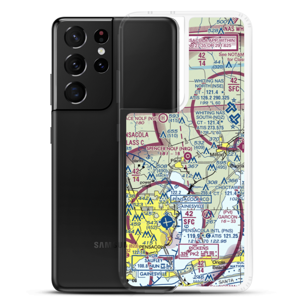 Spencer Nolf Airport (NRQ) VFR Sectional Samsung Case Samsung Galaxy S21 Ultra model shown