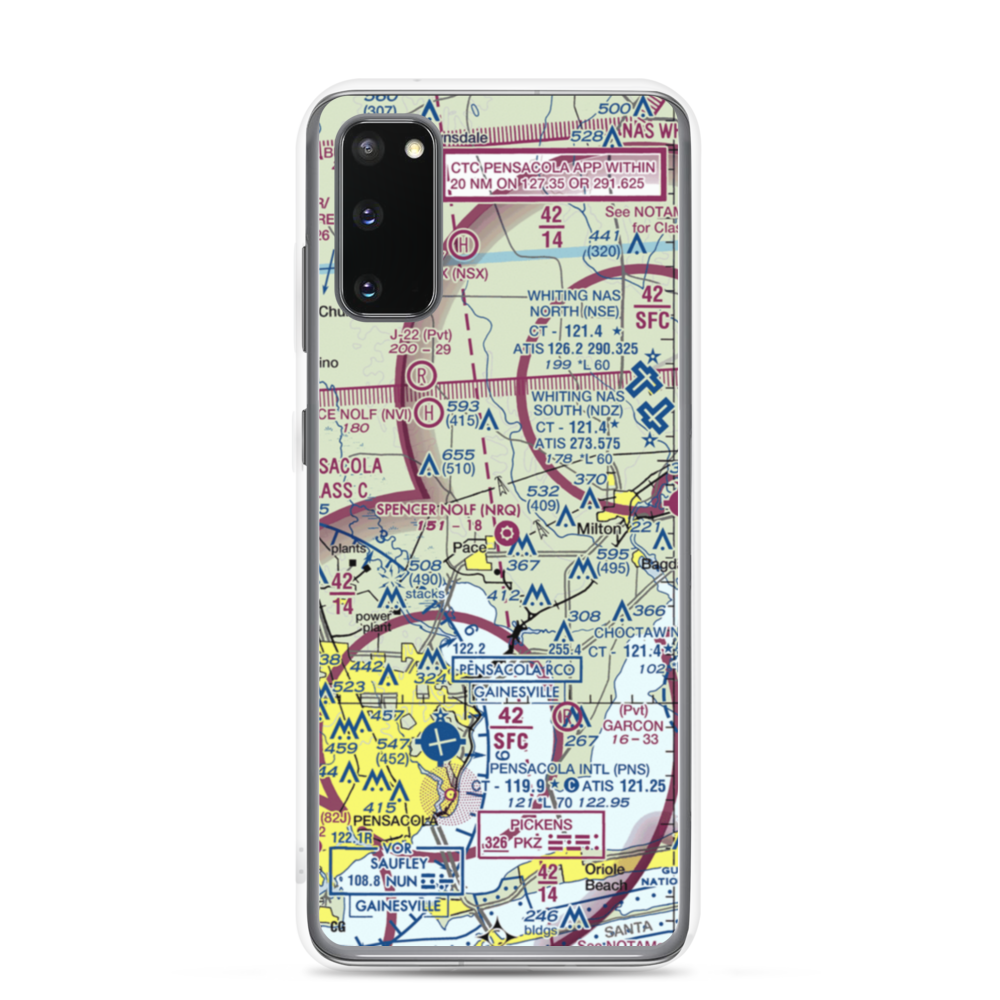 Spencer Nolf Airport (NRQ) VFR Sectional Samsung Case Samsung Galaxy S20 model shown