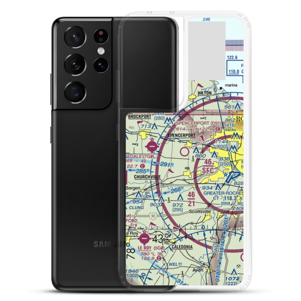 Spencerport Airpark (D91) VFR Sectional Samsung Case Samsung Galaxy S21 Ultra model shown