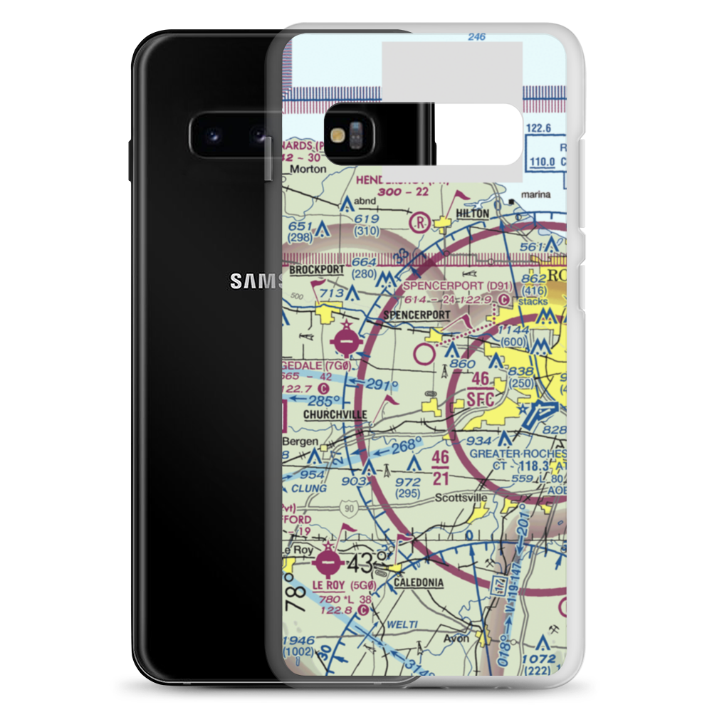 Spencerport Airpark (D91) VFR Sectional Samsung Case Samsung Galaxy S10+ model shown