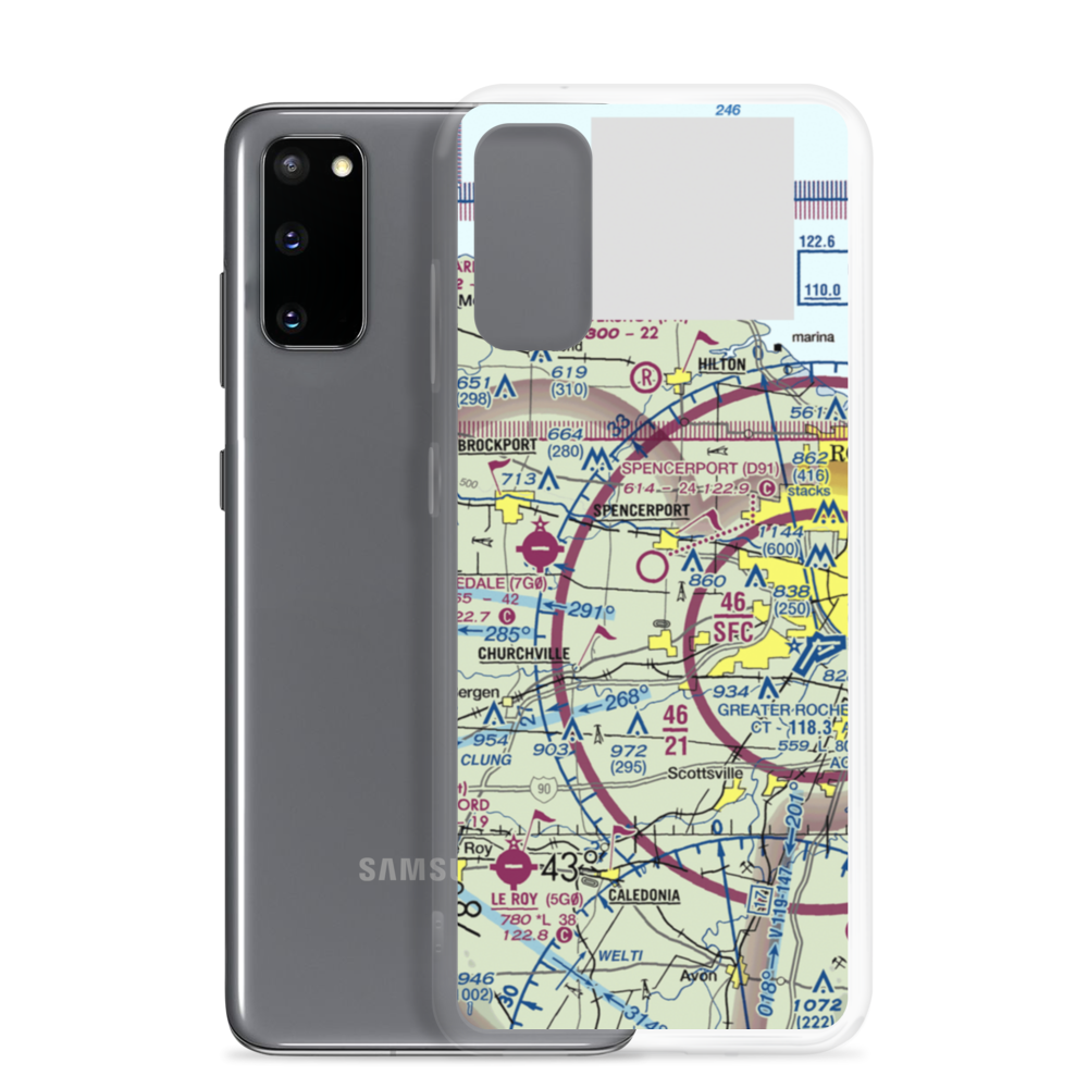 Spencerport Airpark (D91) VFR Sectional Samsung Case Samsung Galaxy S20 model shown