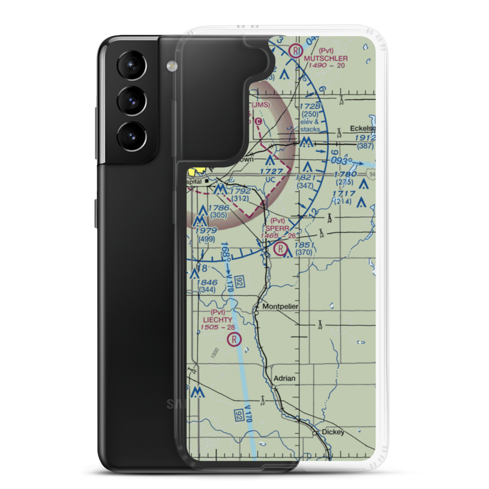 Sperr Airport (ND55) VFR Sectional Samsung Case Samsung Galaxy S21 Plus model shown