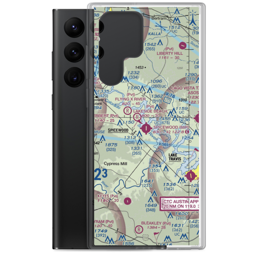 Spicewood Airport (88R) VFR Sectional Samsung Case Samsung Galaxy S22 Ultra model shown