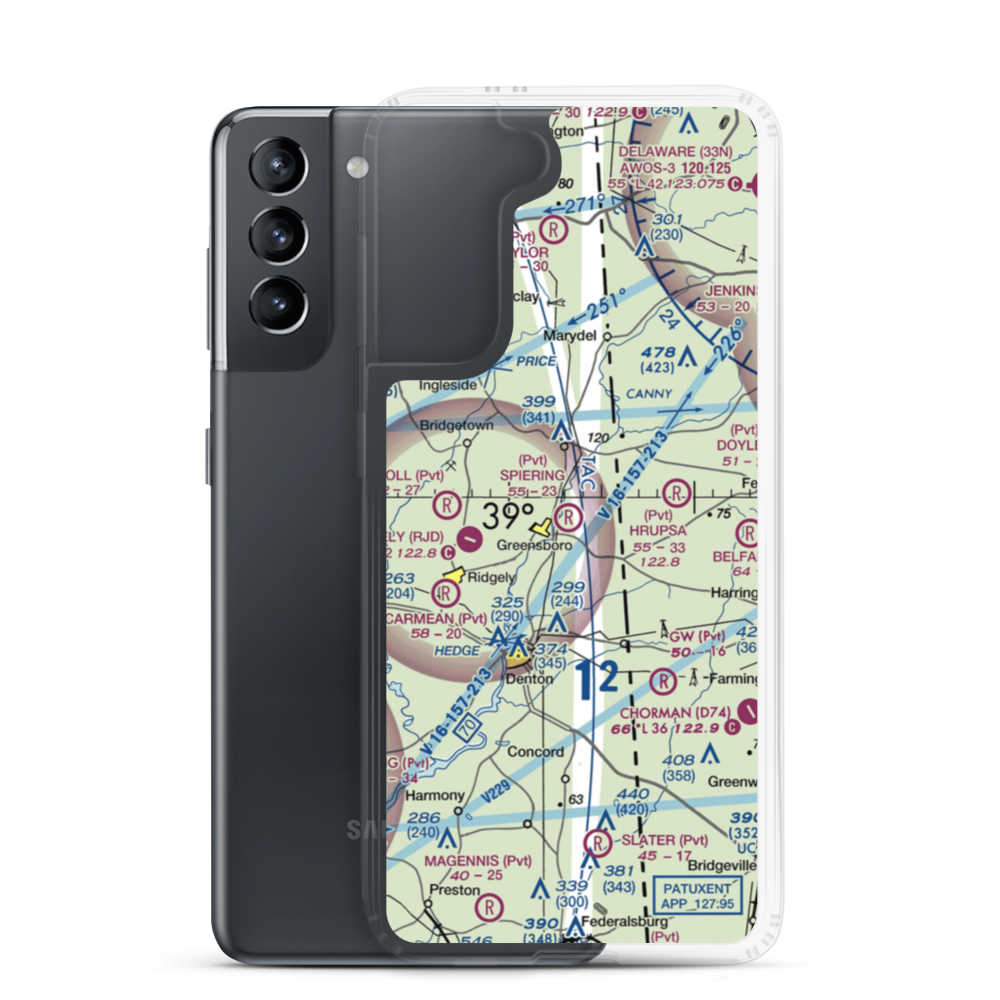 Spiering Airport (8MD4) VFR Sectional Samsung Case Samsung Galaxy S21 model shown