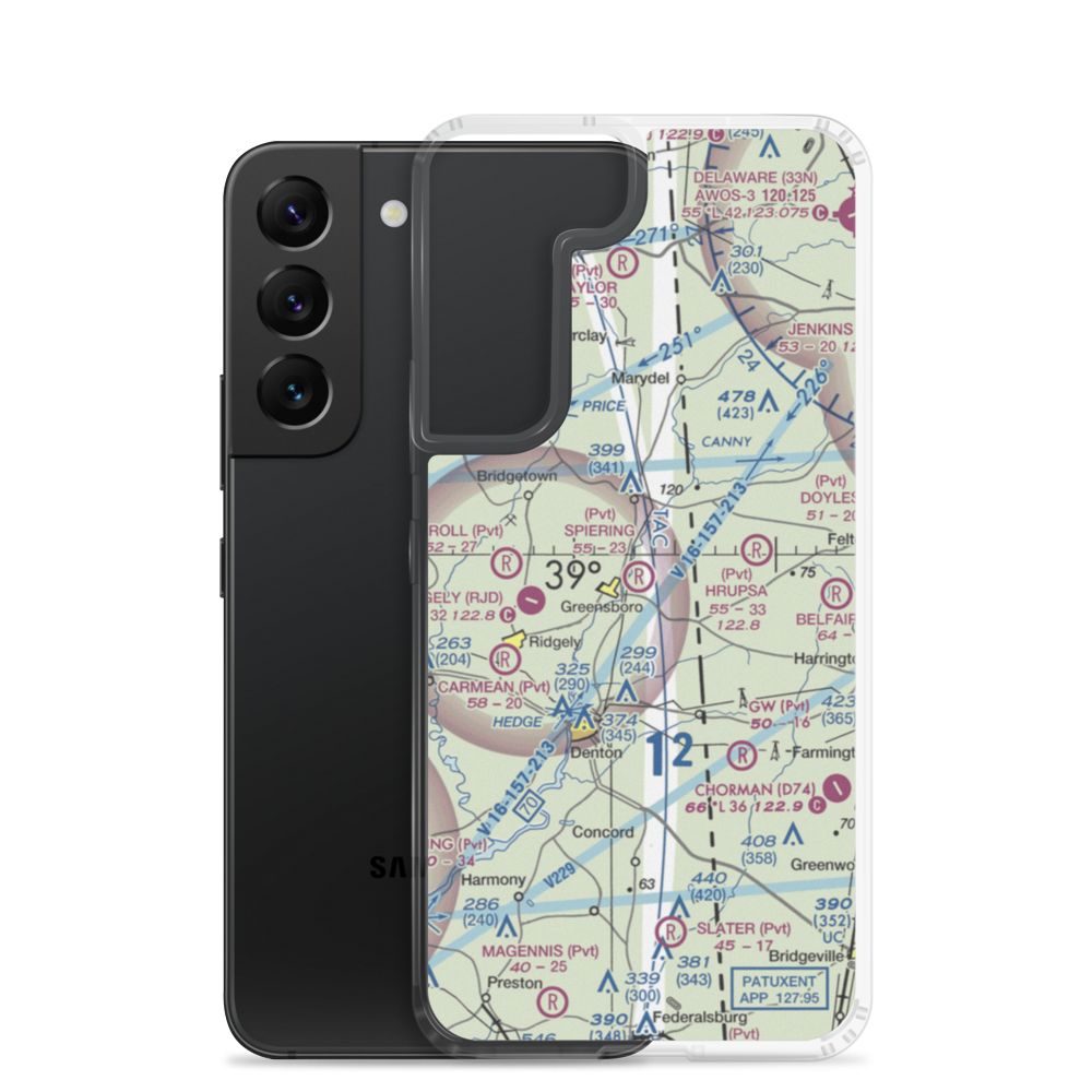 Spiering Airport (8MD4) VFR Sectional Samsung Case Samsung Galaxy S22 model shown