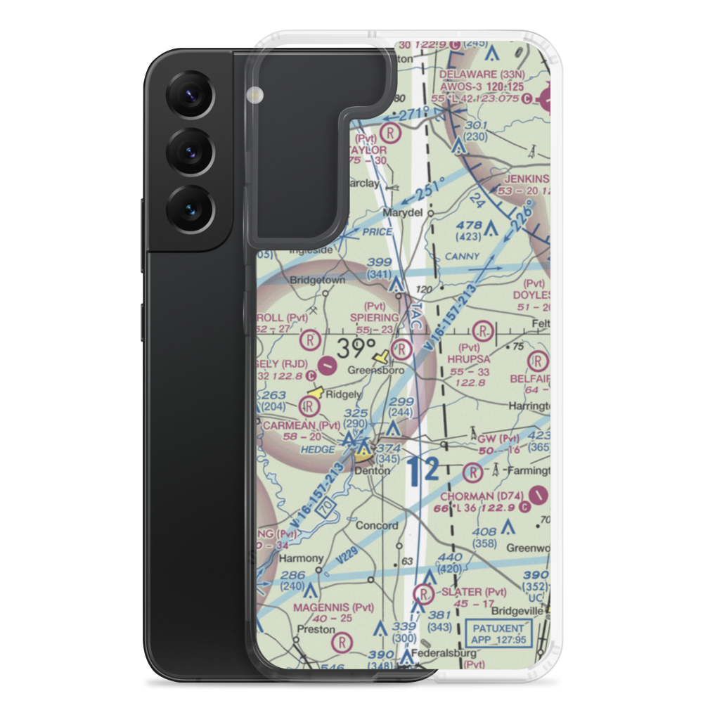 Spiering Airport (8MD4) VFR Sectional Samsung Case Samsung Galaxy S22 Plus model shown