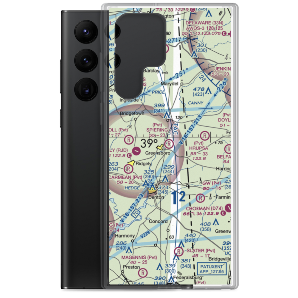 Spiering Airport (8MD4) VFR Sectional Samsung Case Samsung Galaxy S22 Ultra model shown