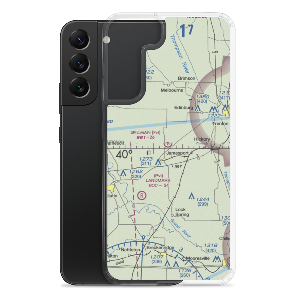 Spillman Field (MU16) VFR Sectional Samsung Case Samsung Galaxy S22 Plus model shown