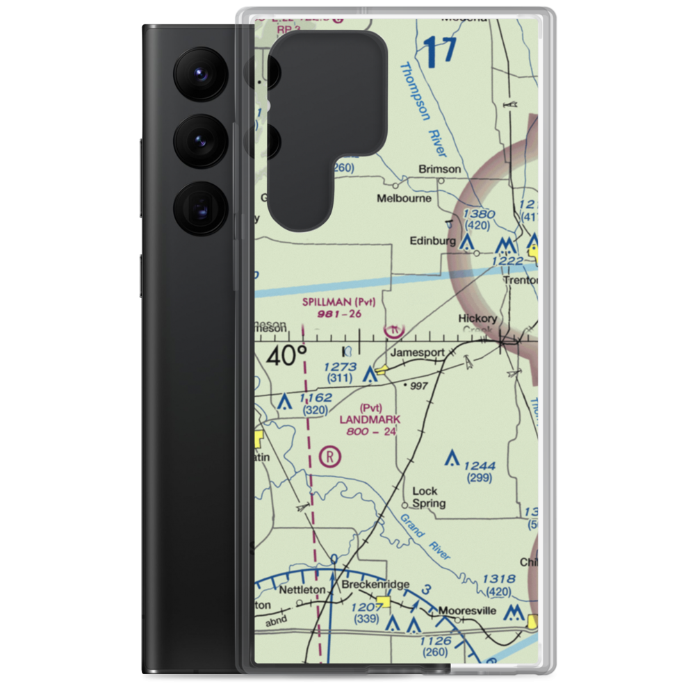 Spillman Field (MU16) VFR Sectional Samsung Case Samsung Galaxy S22 Ultra model shown