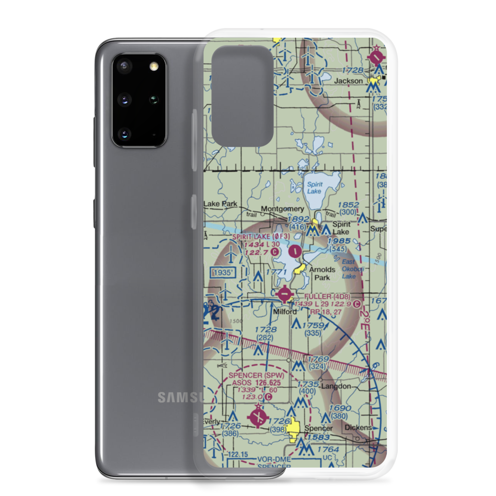Spirit Lake Municipal Airport (0F3) VFR Sectional Samsung Case Samsung Galaxy S20 Plus model shown
