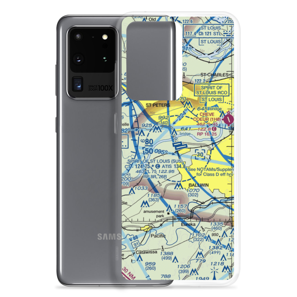 Spirit of St Louis Airport (SUS) VFR Sectional Samsung Case Samsung Galaxy S20 Ultra model shown