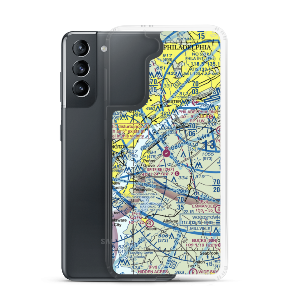 Spitfire Aerodrome (7N7) VFR Sectional Samsung Case Samsung Galaxy S21 model shown