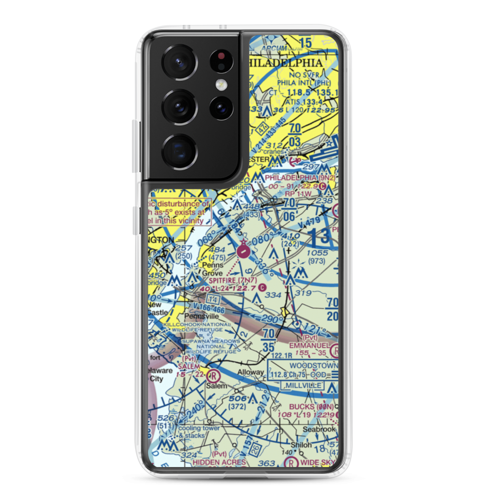 Spitfire Aerodrome (7N7) VFR Sectional Samsung Case Samsung Galaxy S21 Ultra model shown