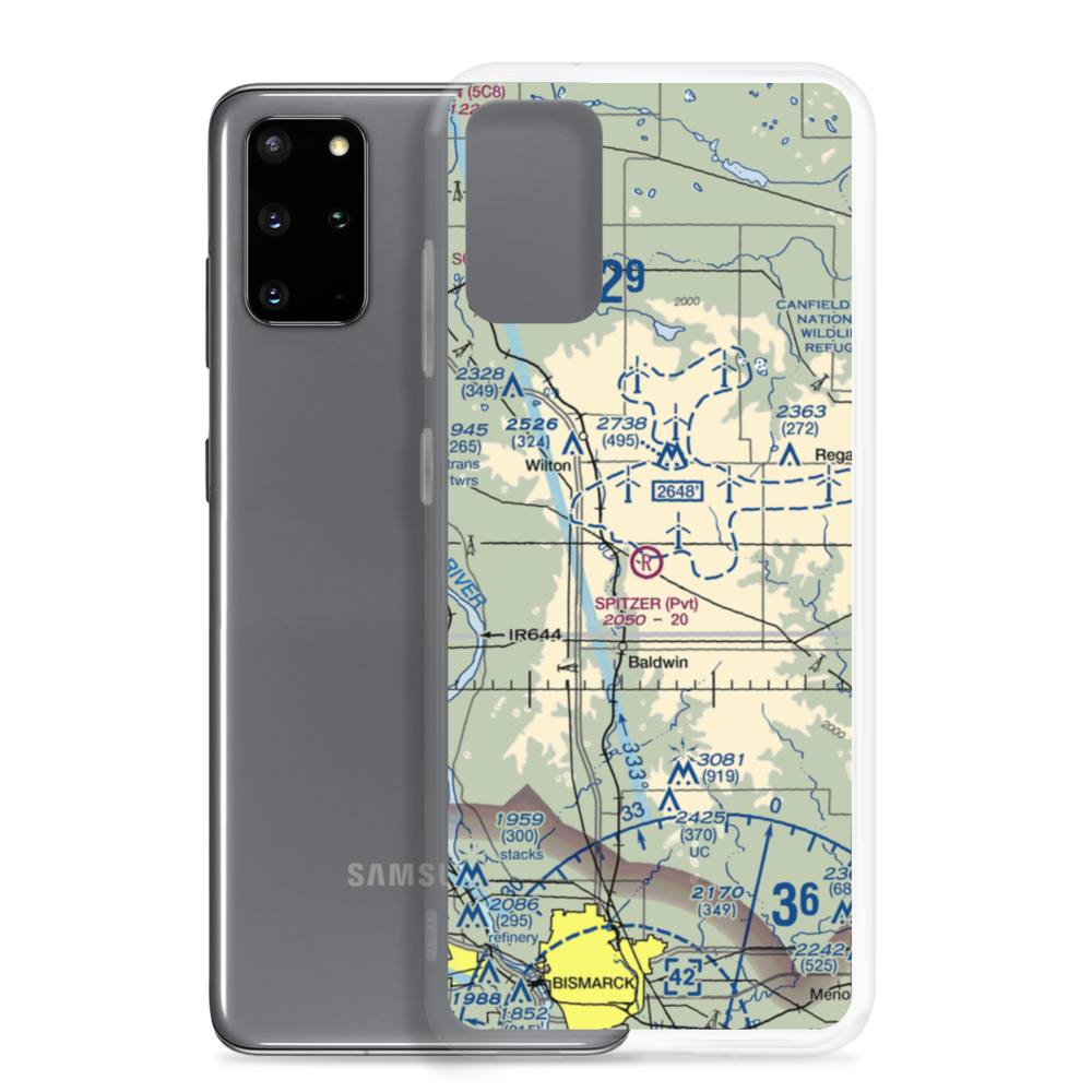 Spitzer Airport (ND80) VFR Sectional Samsung Case Samsung Galaxy S20 Plus model shown