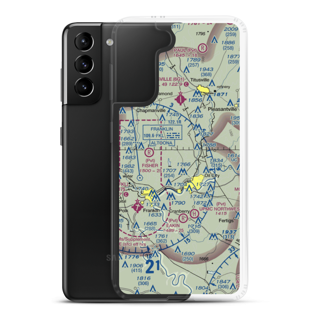 Splane Memorial Airport (OIL) VFR Sectional Samsung Case Samsung Galaxy S21 Plus model shown