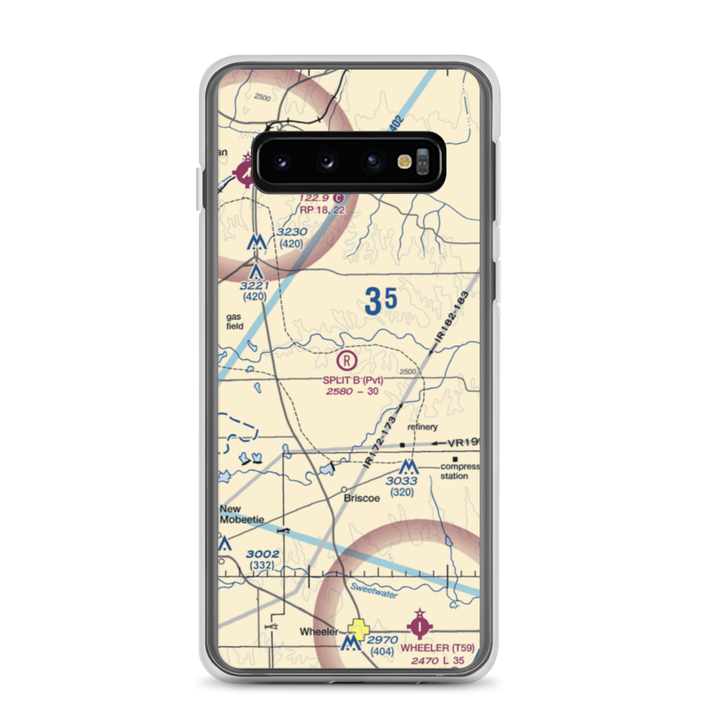 Split B Ranch Airport (TE04) VFR Sectional Samsung Case Samsung Galaxy S10 model shown