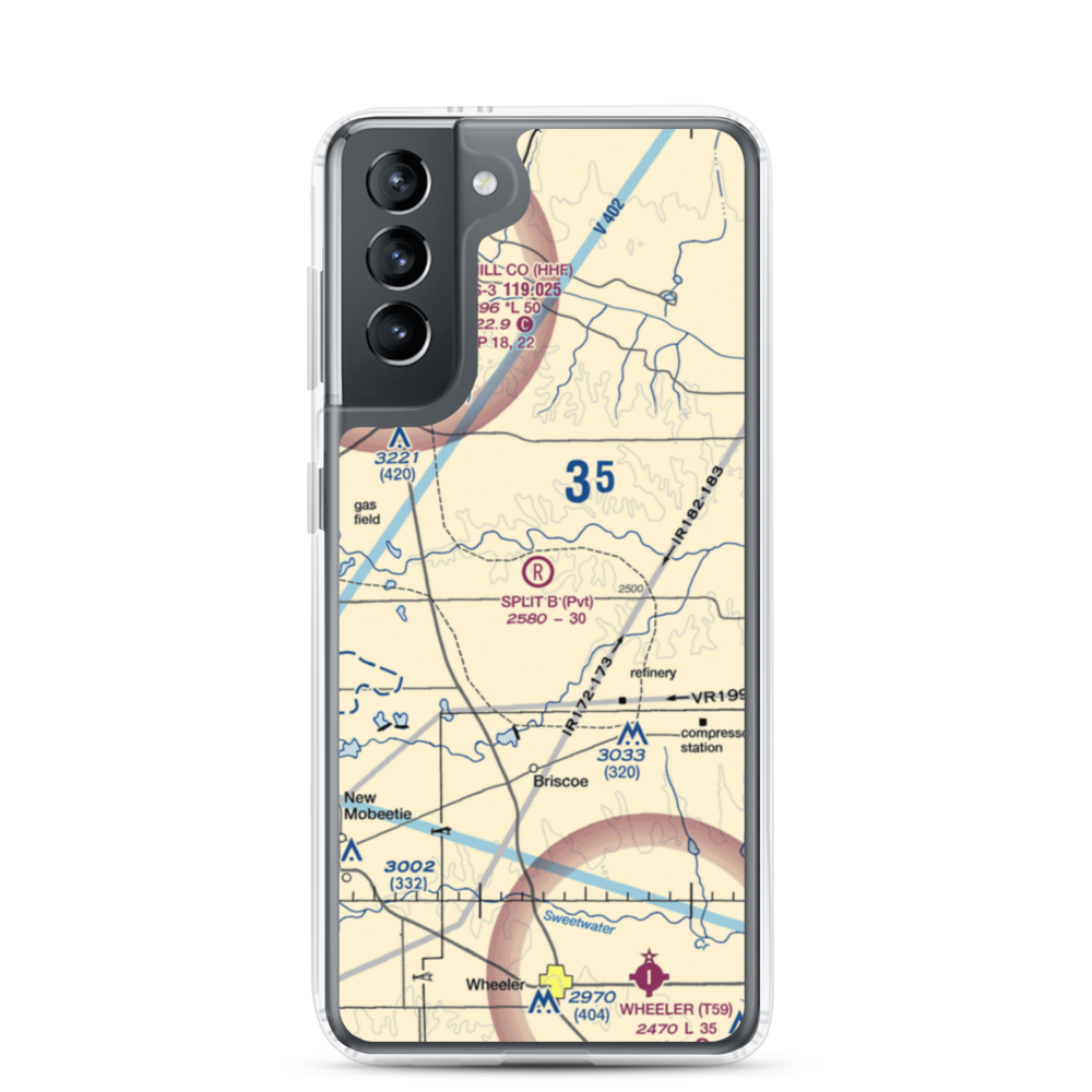 Split B Ranch Airport (TE04) VFR Sectional Samsung Case Samsung Galaxy S21 model shown