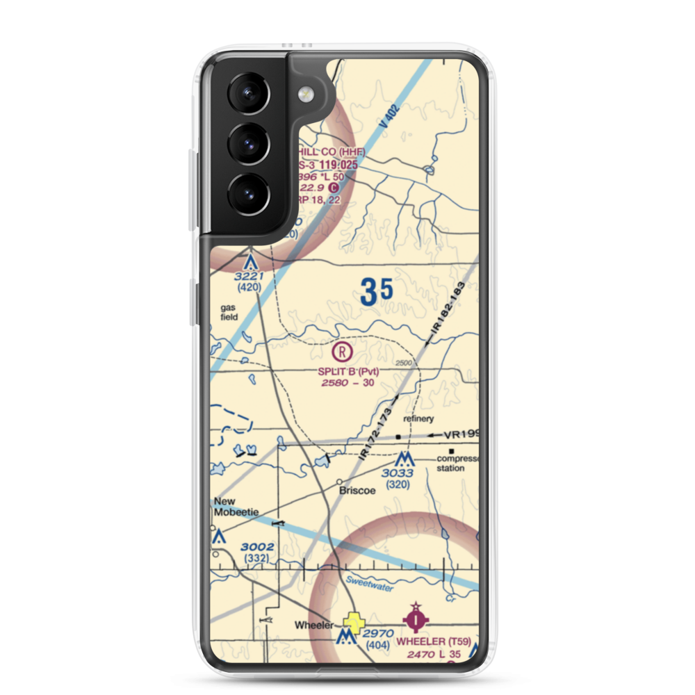 Split B Ranch Airport (TE04) VFR Sectional Samsung Case Samsung Galaxy S21 Plus model shown