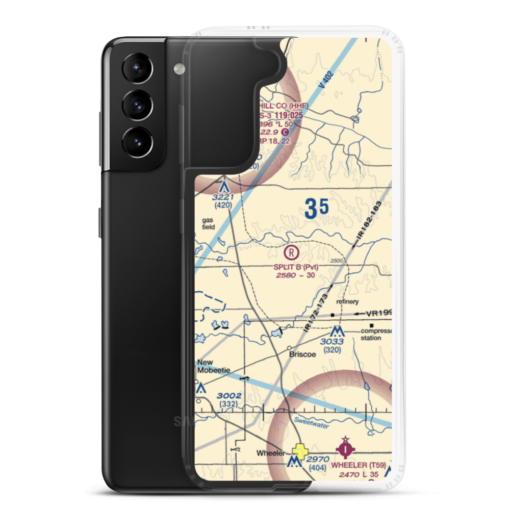 Split B Ranch Airport (TE04) VFR Sectional Samsung Case Samsung Galaxy S21 Plus model shown