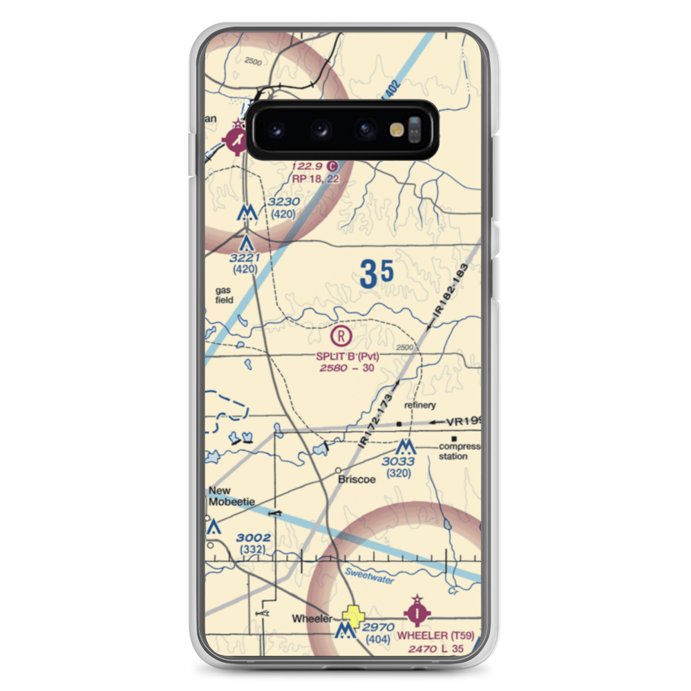 Split B Ranch Airport (TE04) VFR Sectional Samsung Case Samsung Galaxy S10+ model shown