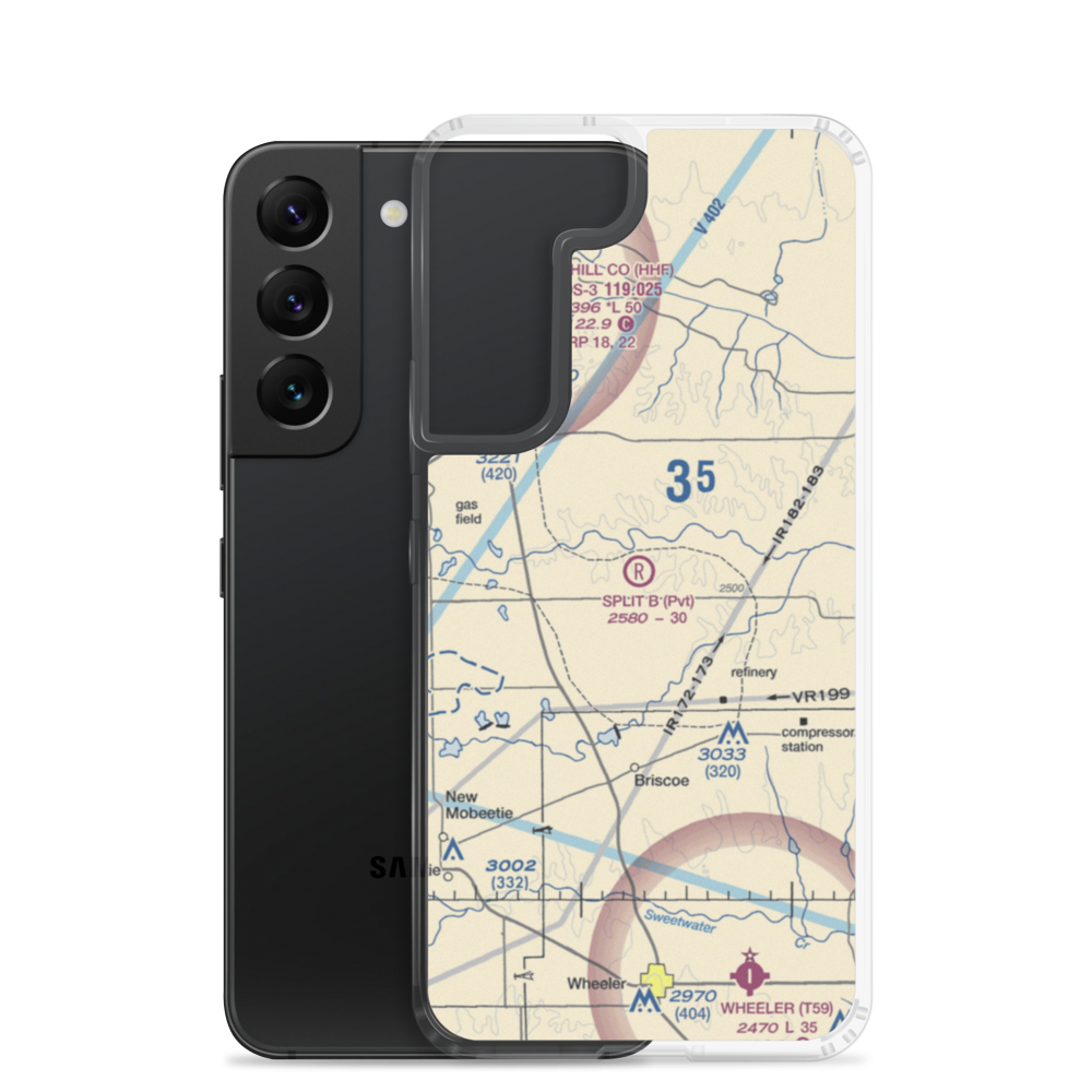 Split B Ranch Airport (TE04) VFR Sectional Samsung Case Samsung Galaxy S22 model shown