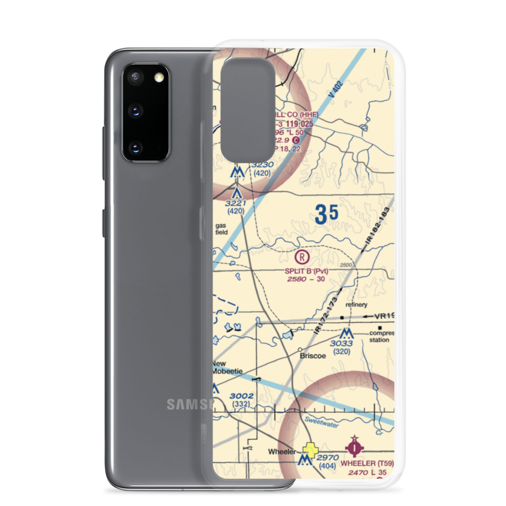 Split B Ranch Airport (TE04) VFR Sectional Samsung Case Samsung Galaxy S20 model shown