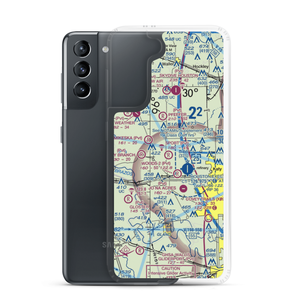 Sport Flyers Airport (27XS) VFR Sectional Samsung Case Samsung Galaxy S21 model shown