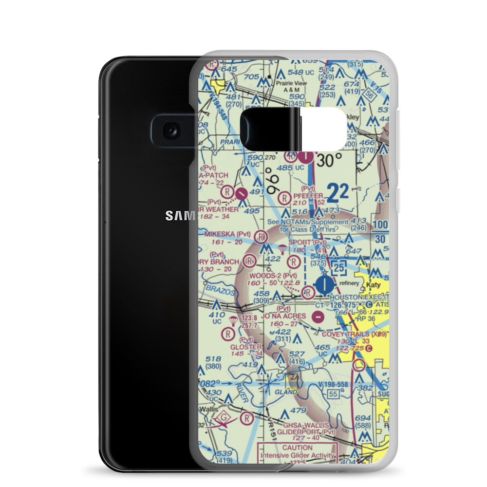 Sport Flyers Airport (27XS) VFR Sectional Samsung Case Samsung Galaxy S10e model shown