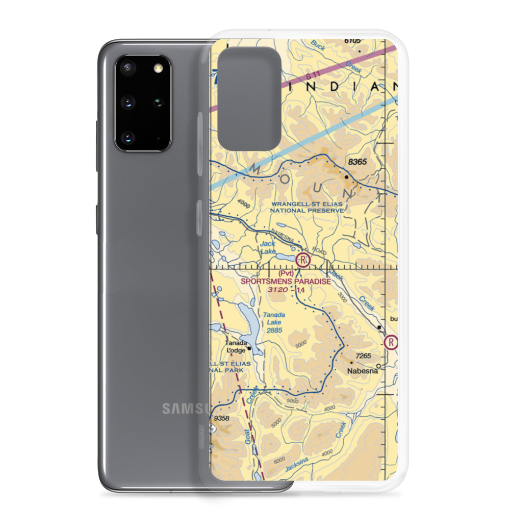 Sports Mans Paradise Airport (9AK0) VFR Sectional Samsung Case Samsung Galaxy S20 Plus model shown