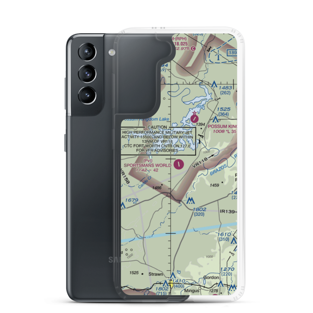 Sportsman's World Airport (TA65) VFR Sectional Samsung Case Samsung Galaxy S21 model shown
