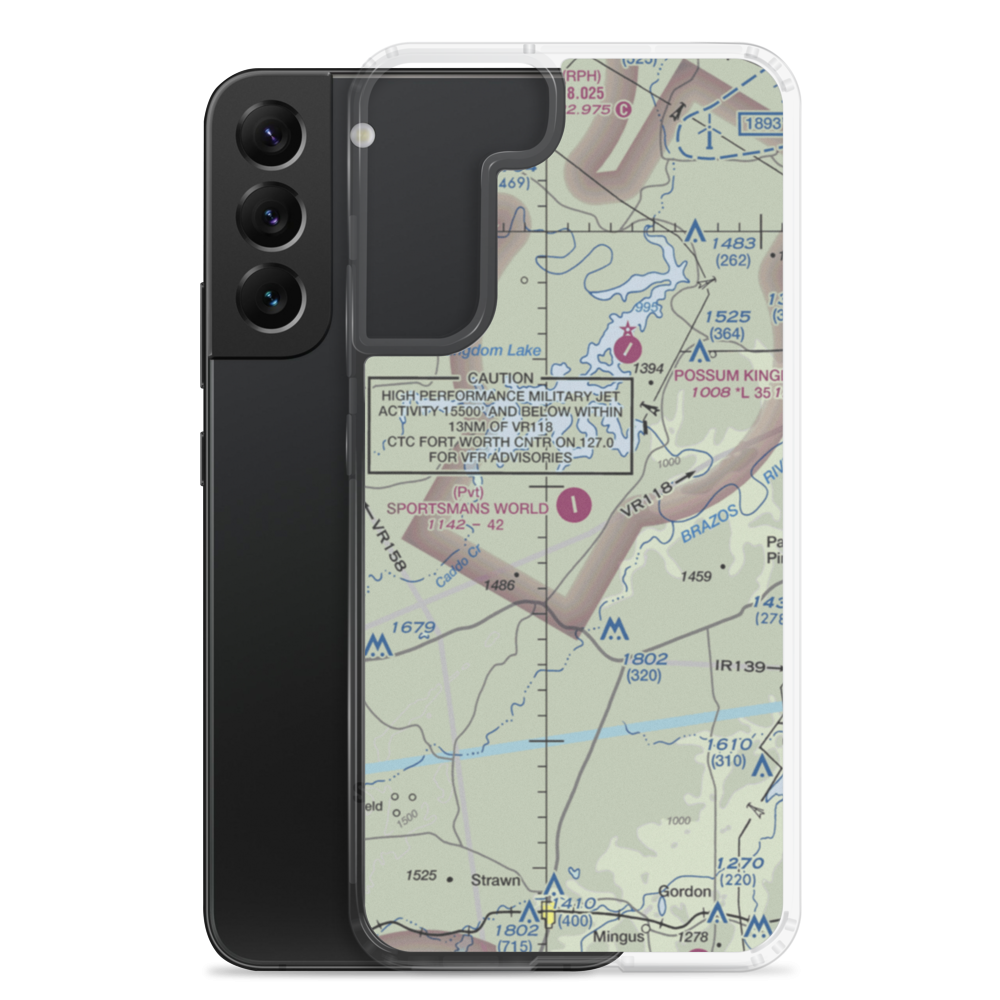 Sportsman's World Airport (TA65) VFR Sectional Samsung Case Samsung Galaxy S22 Plus model shown