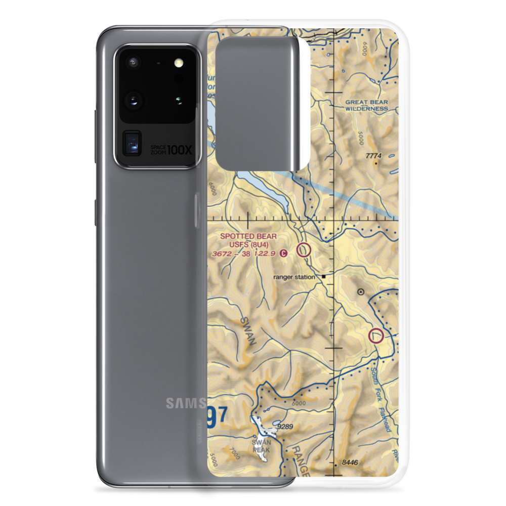 Spotted Bear /Usfs/ Airport (8U4) VFR Sectional Samsung Case Samsung Galaxy S20 Ultra model shown